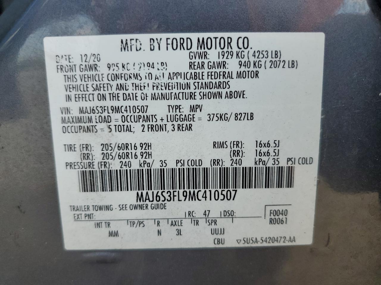 2021 FORD EcoSport