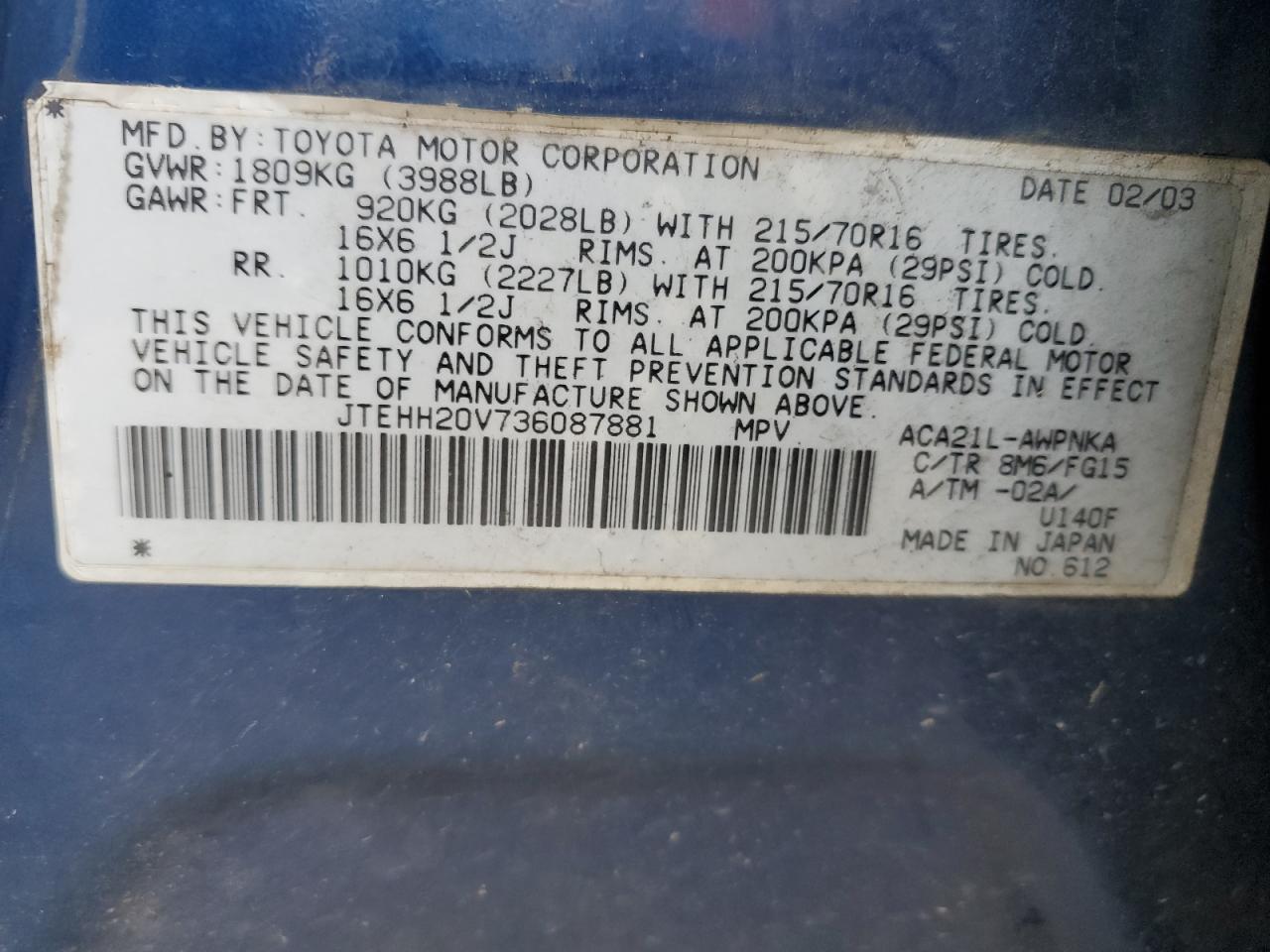 2003 TOYOTA RAV4
