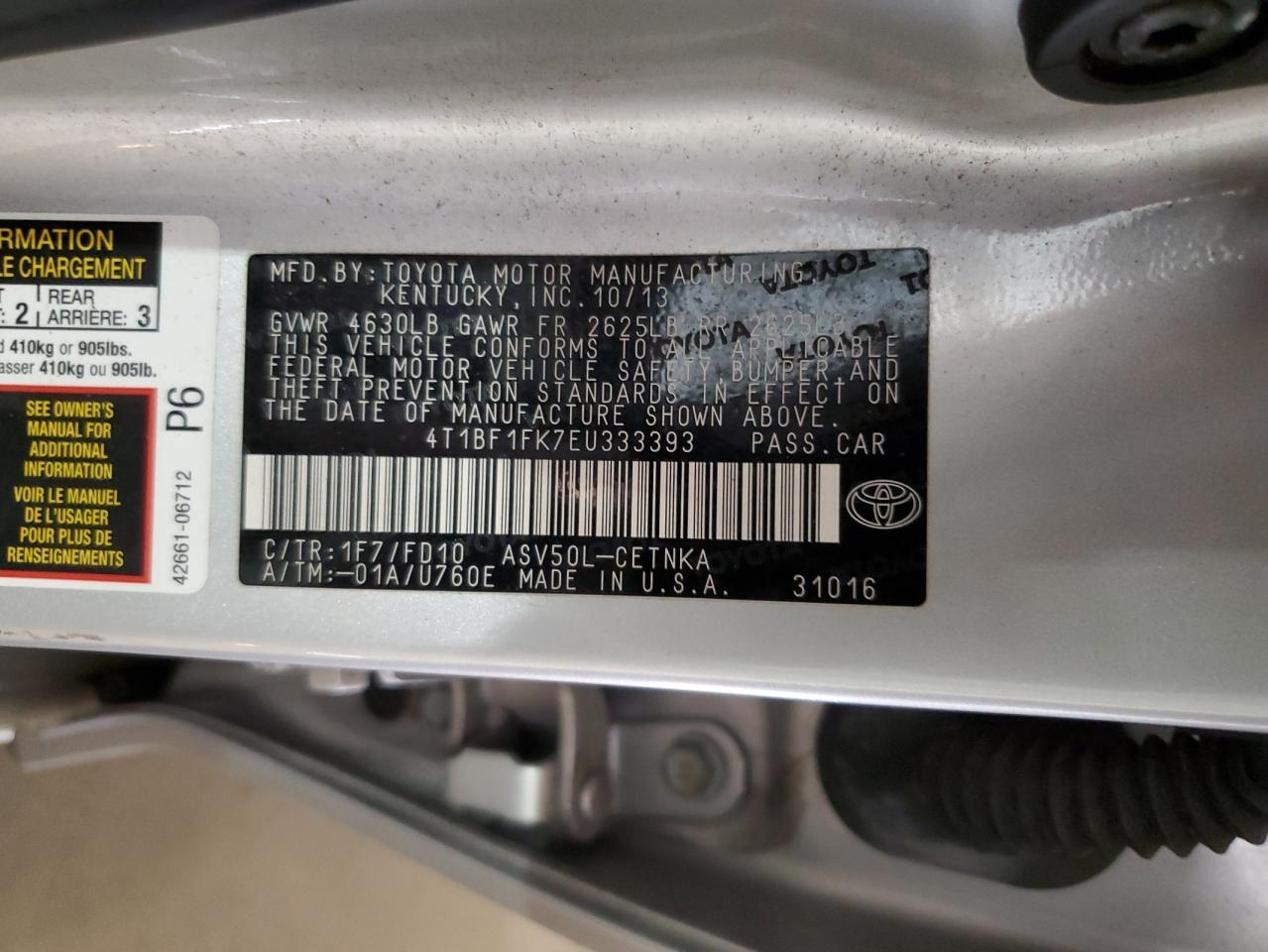 2014 TOYOTA CAMRY