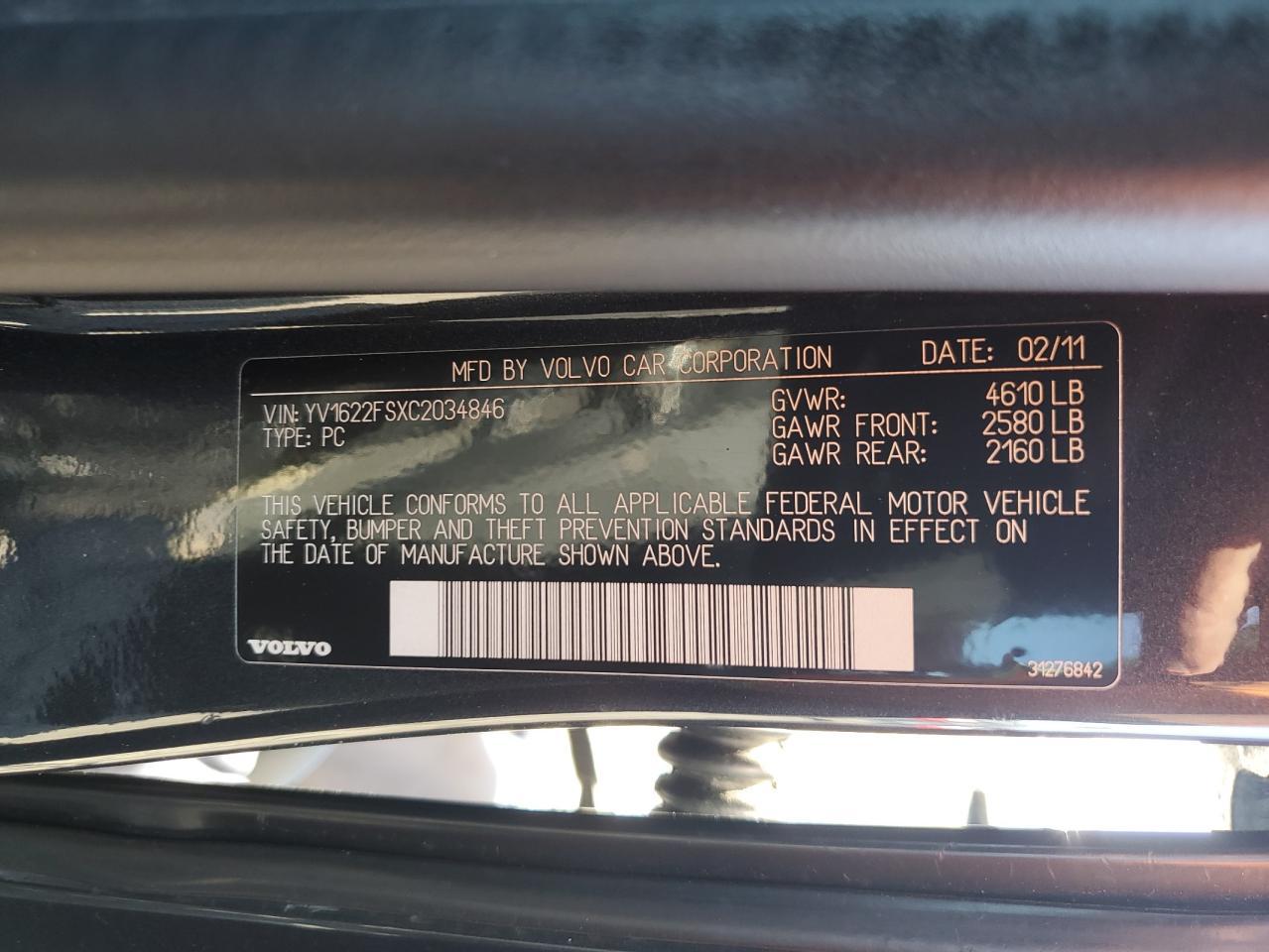 2012 VOLVO S60