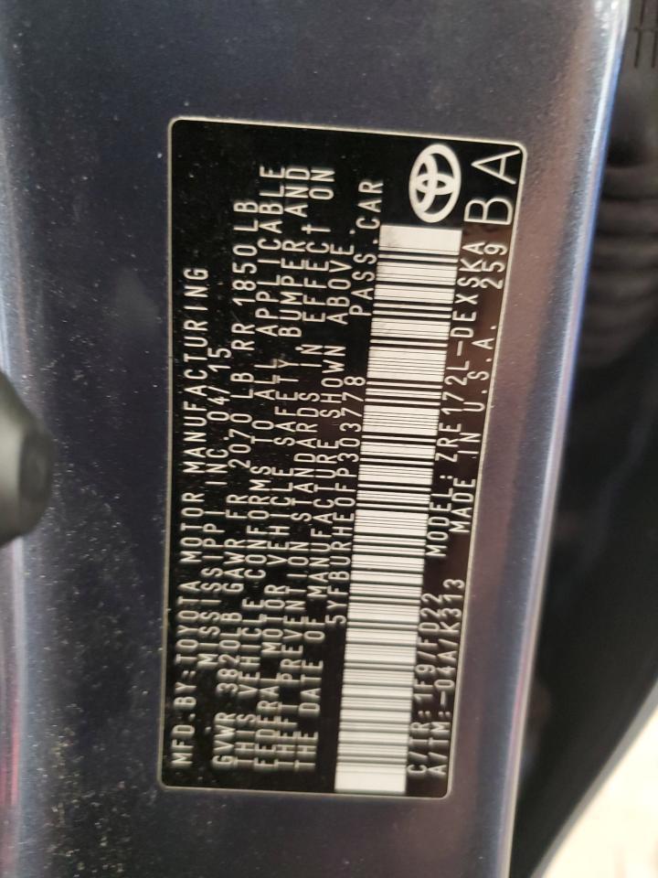 2015 TOYOTA COROLLA