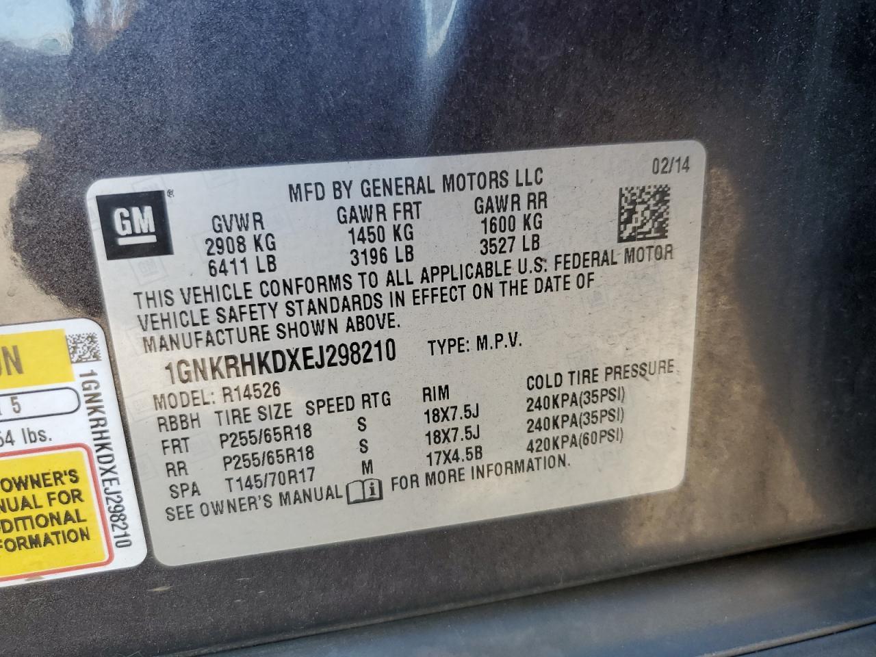 2014 CHEVROLET TRAVERSE