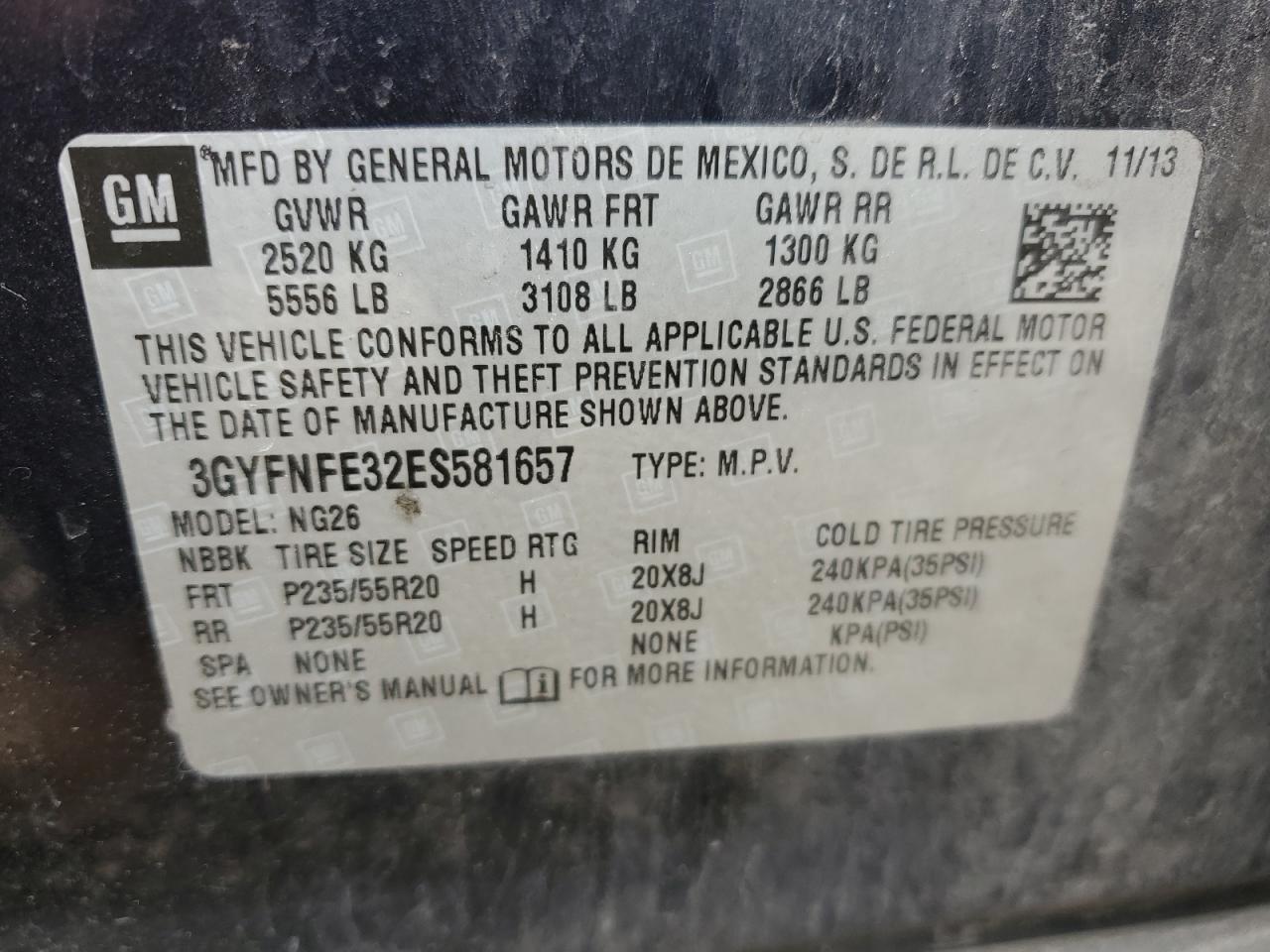 2014 CADILLAC SRX