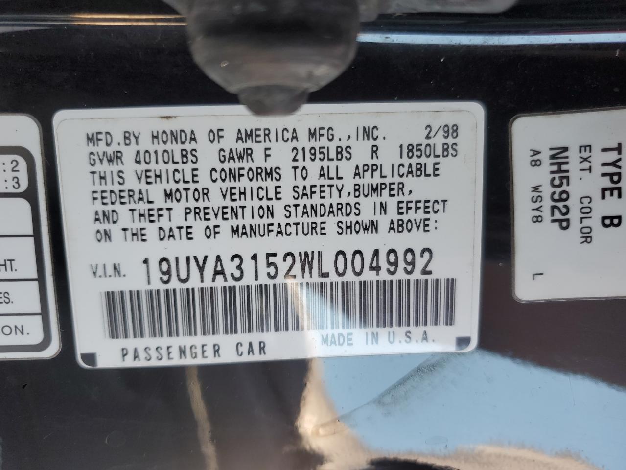 1998 ACURA 2.3cl