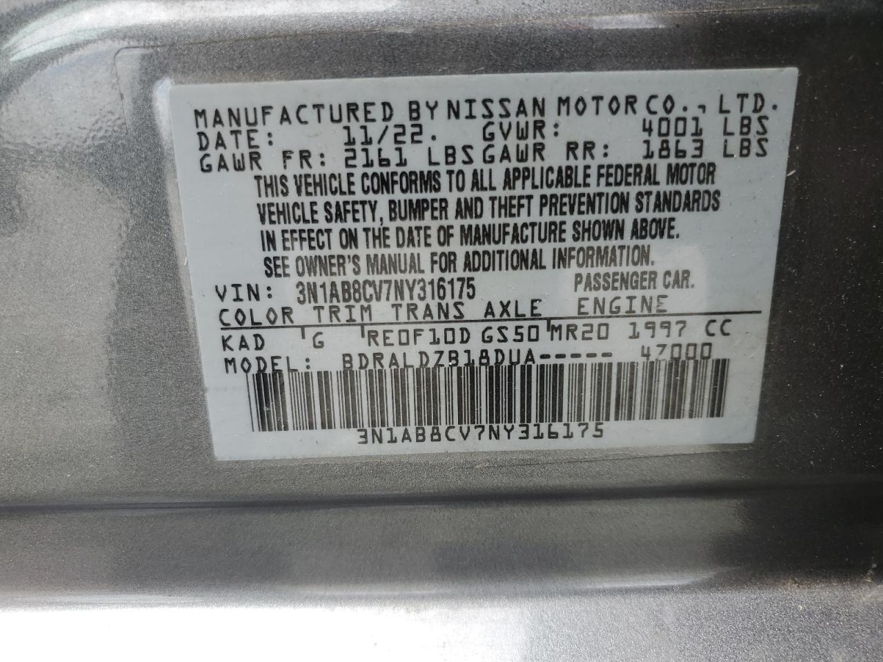 2022 NISSAN SENTRA