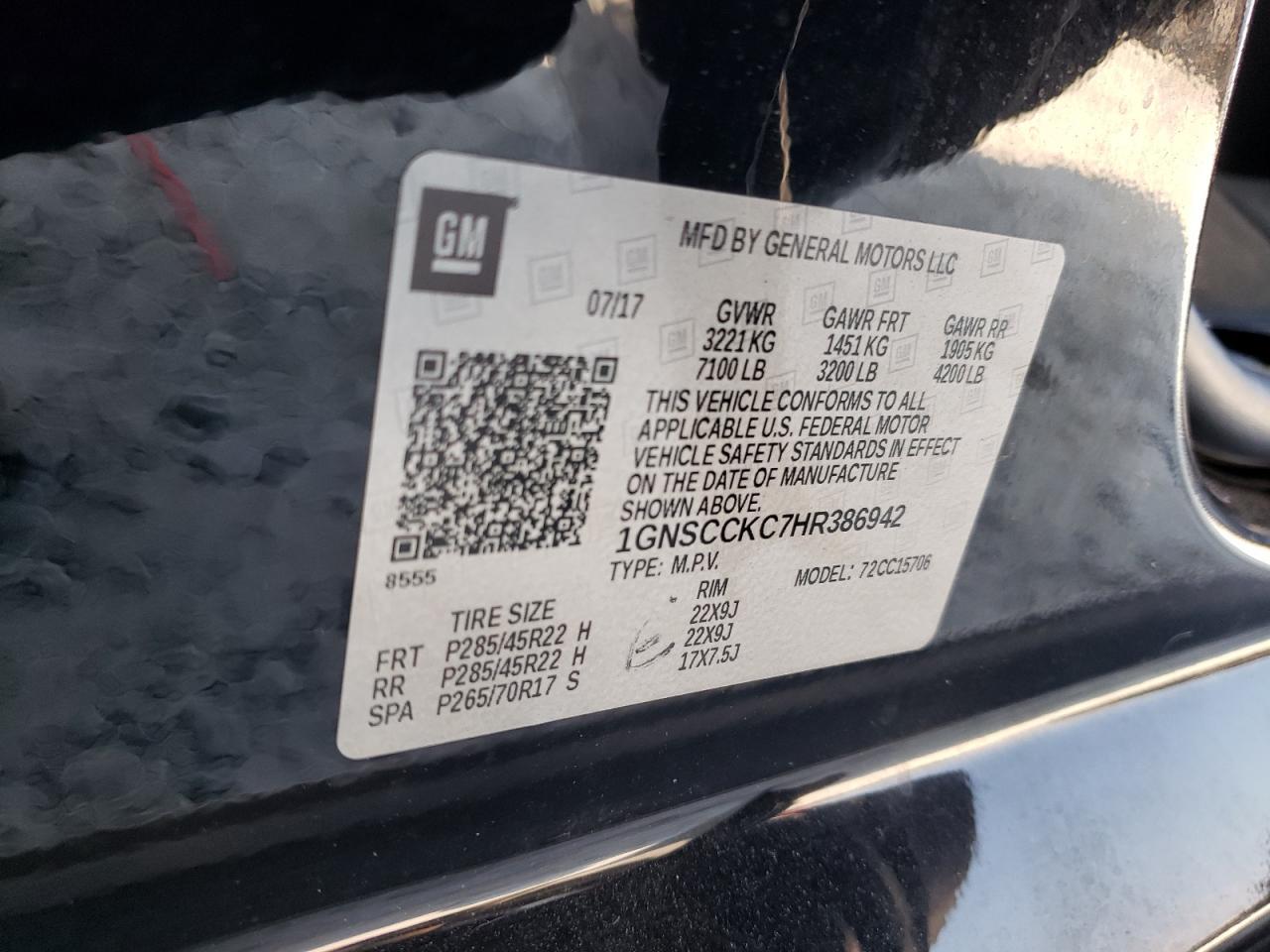 2017 CHEVROLET Tahoe