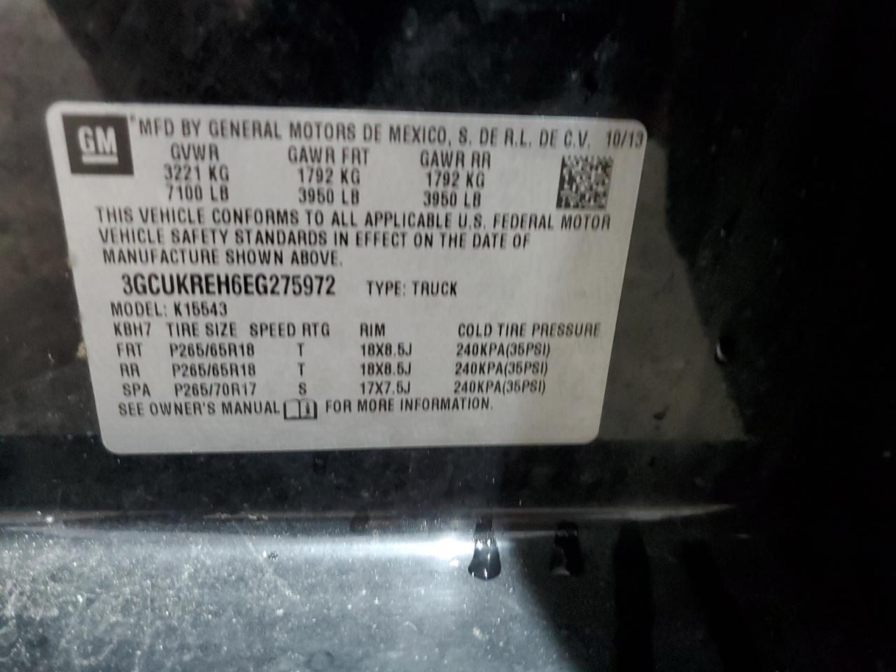 2014 CHEVROLET SILVERADO 1500