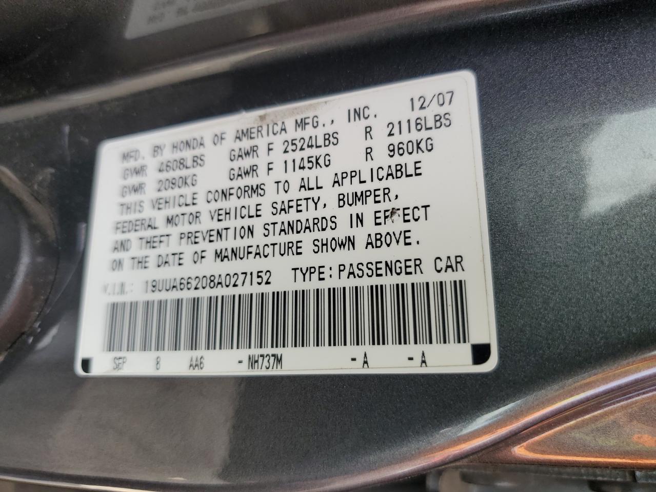 2008 ACURA TL