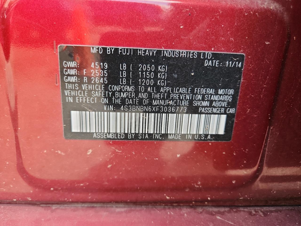 2015 SUBARU Legacy