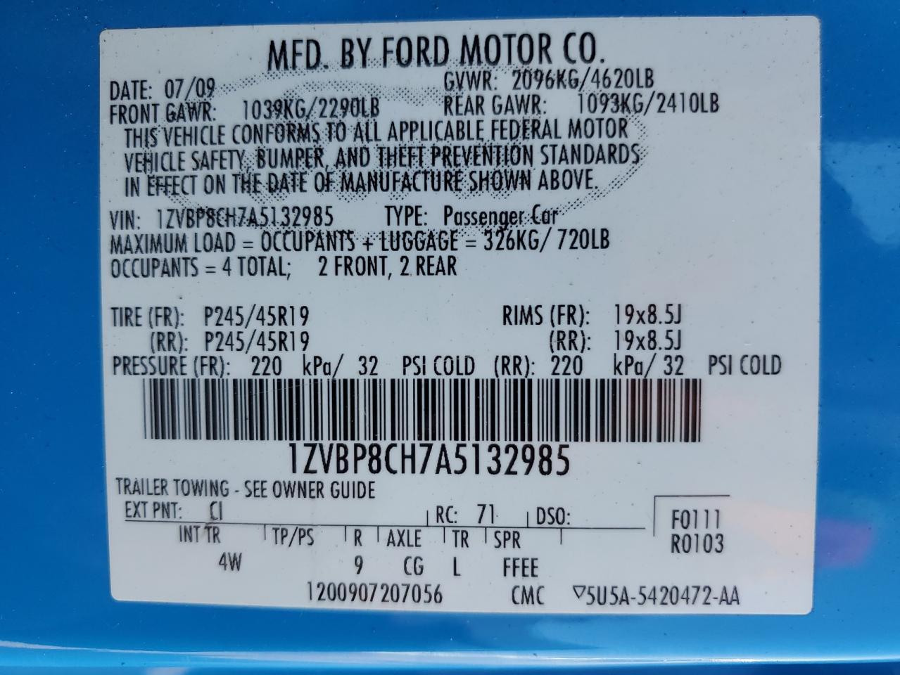 2010 FORD MUSTANG