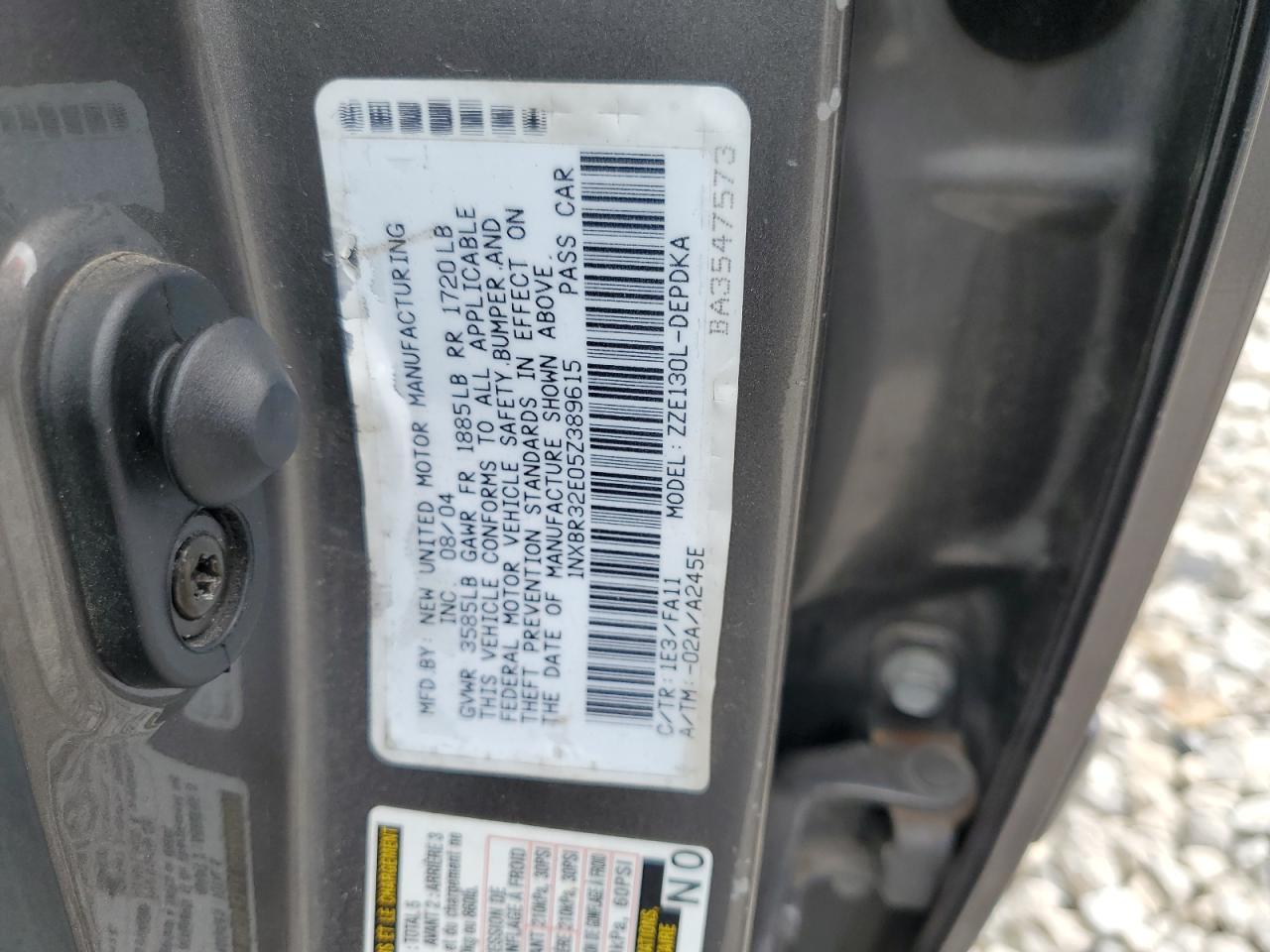 2005 TOYOTA COROLLA