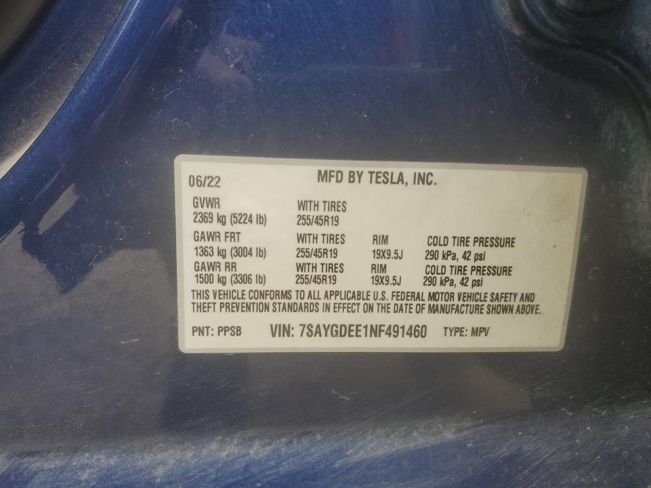 2022 TESLA MODEL Y