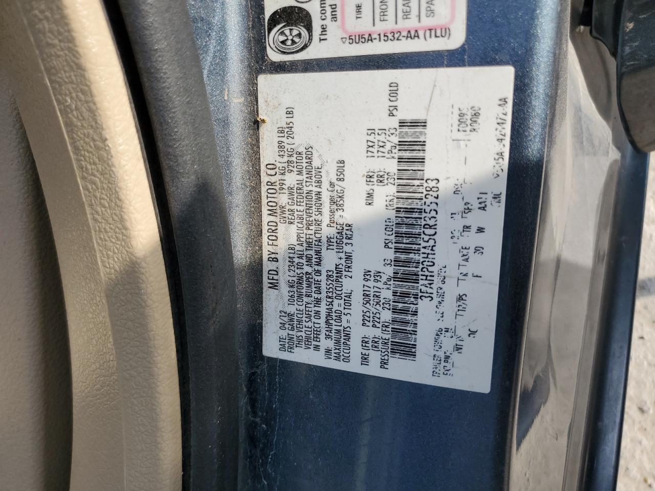 2012 FORD FUSION