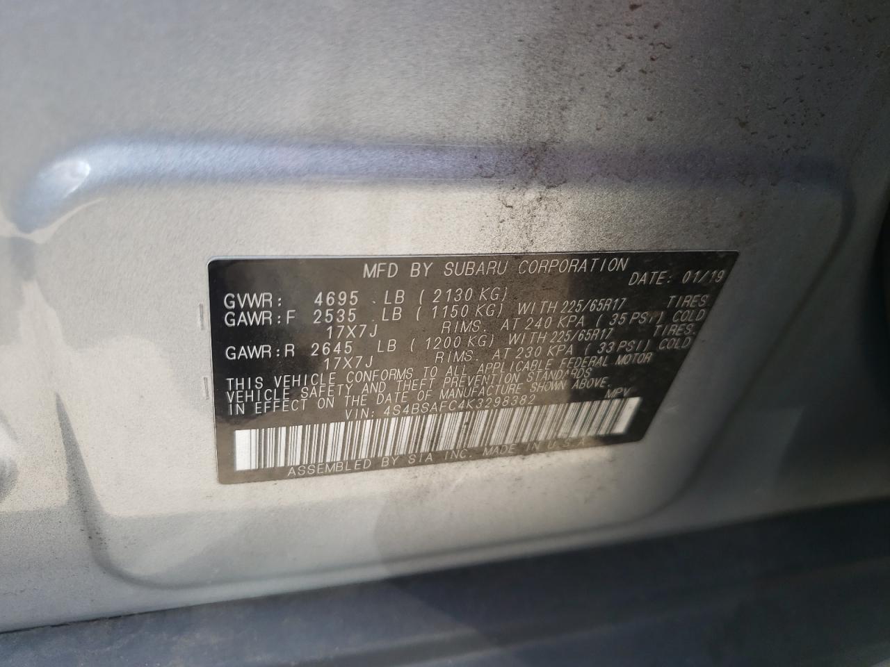 2019 SUBARU Outback