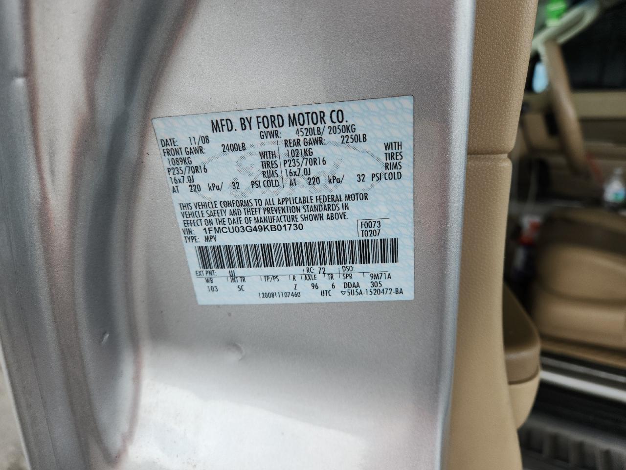 2009 FORD ESCAPE