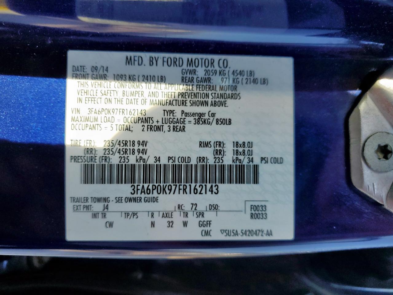 2015 FORD FUSION