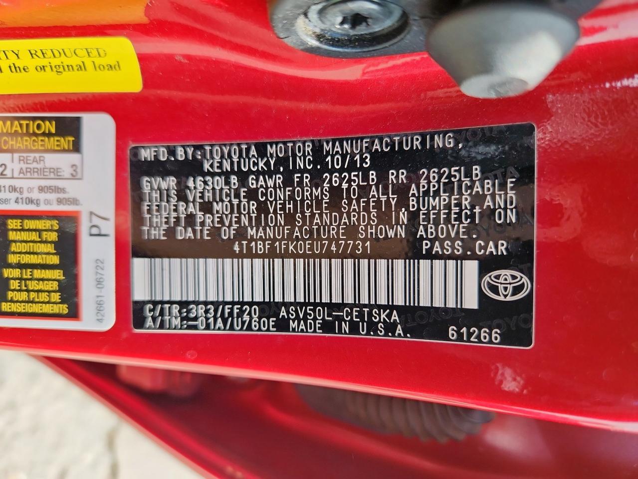 2014 TOYOTA CAMRY