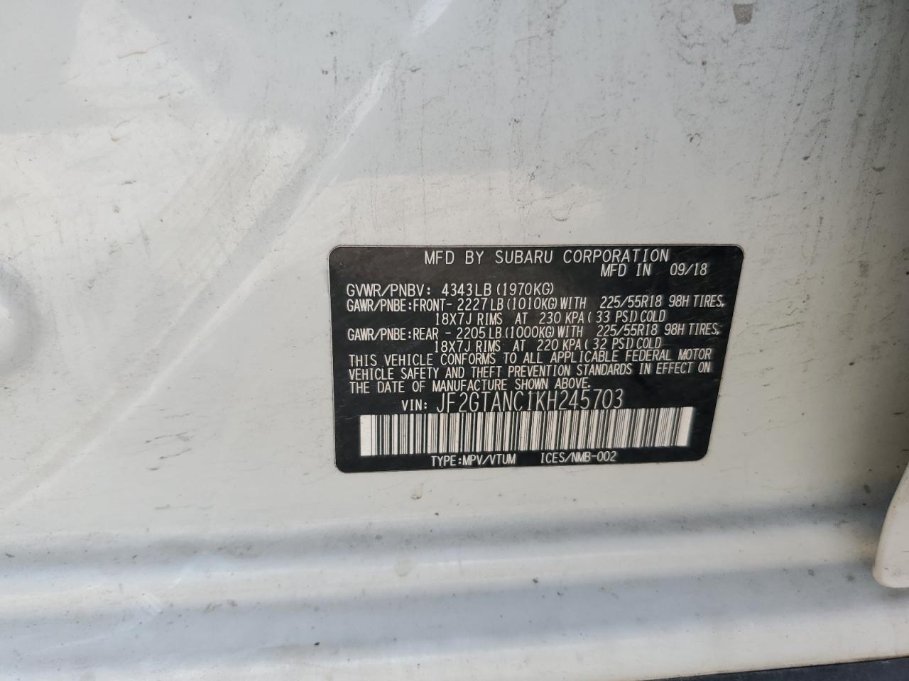 2019 SUBARU Crosstrek