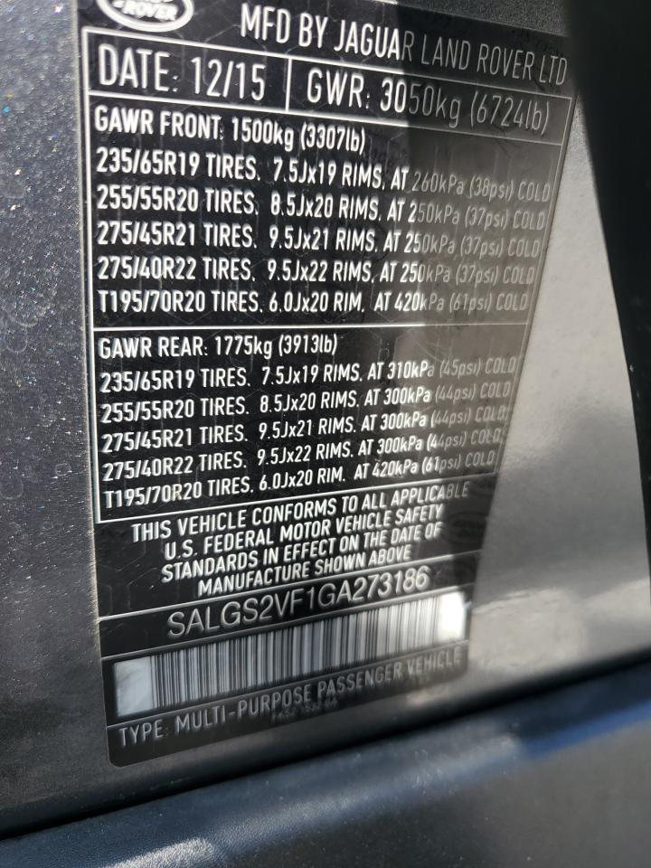 2016 LAND ROVER RANGE ROVER