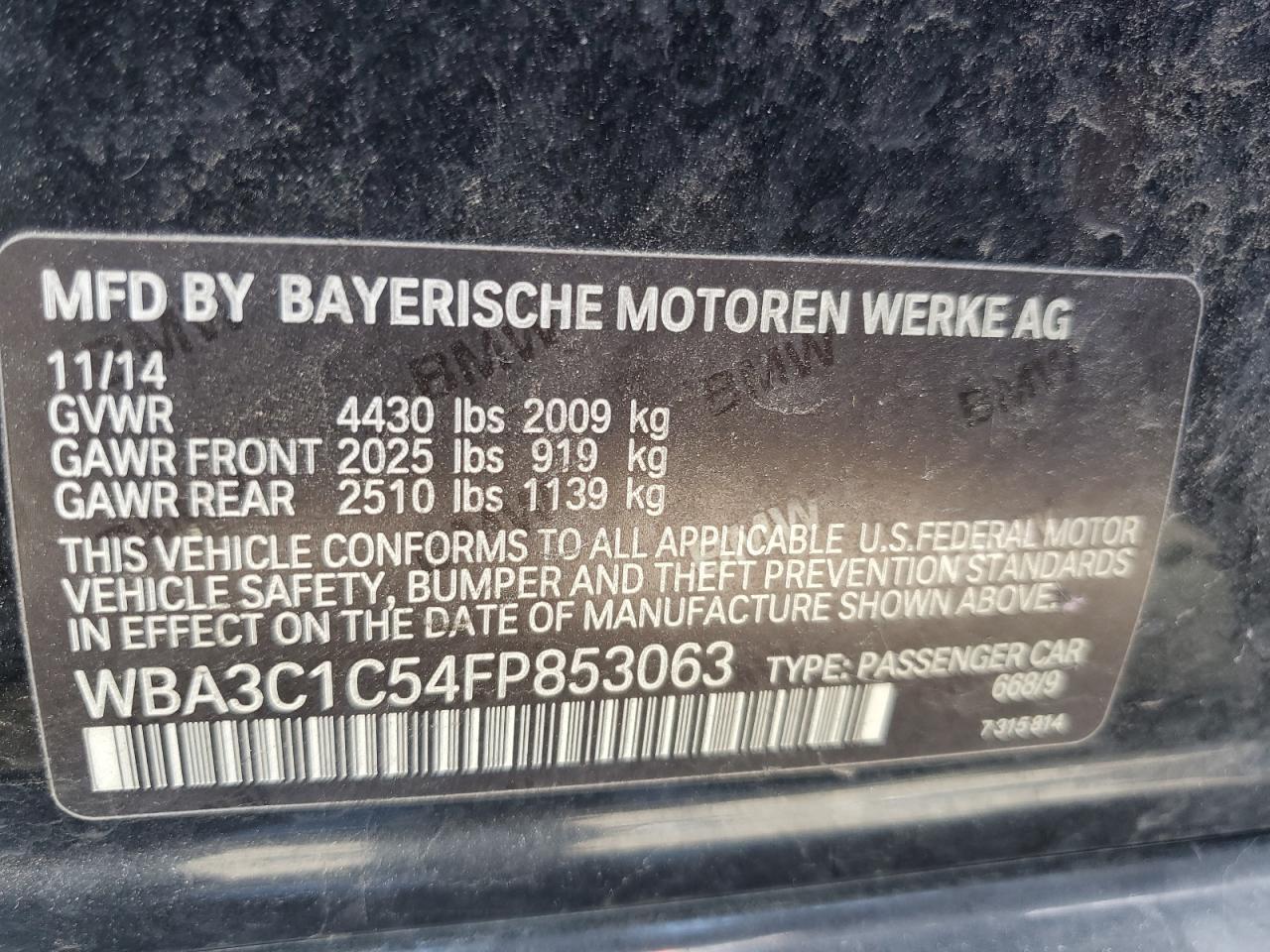 2015 BMW 3 SERIES