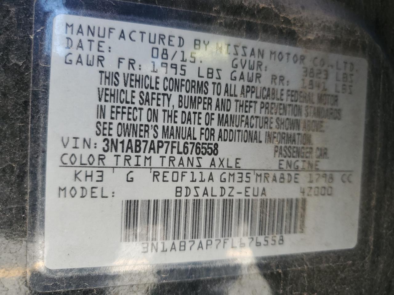 2015 NISSAN SENTRA