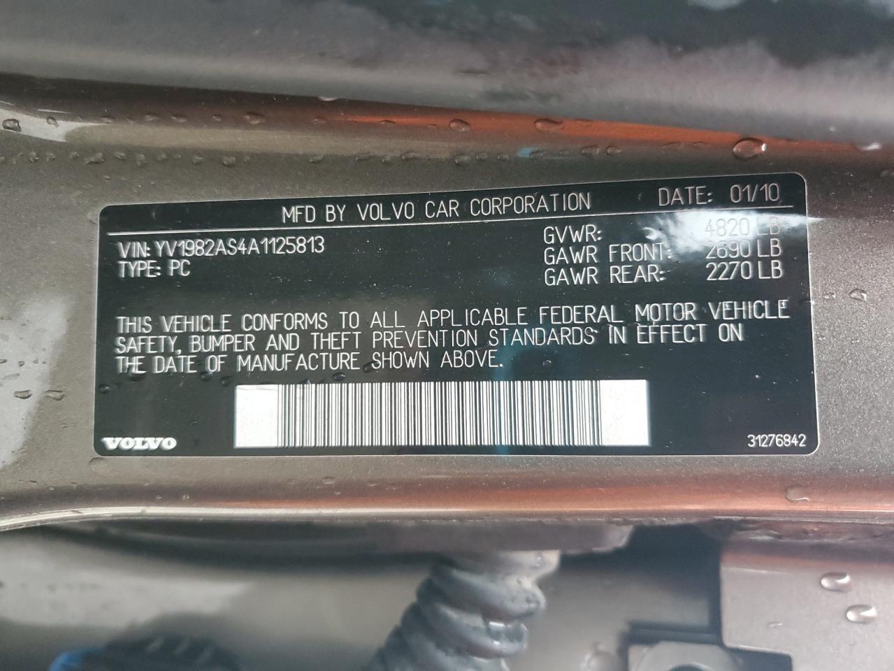 2010 VOLVO S80