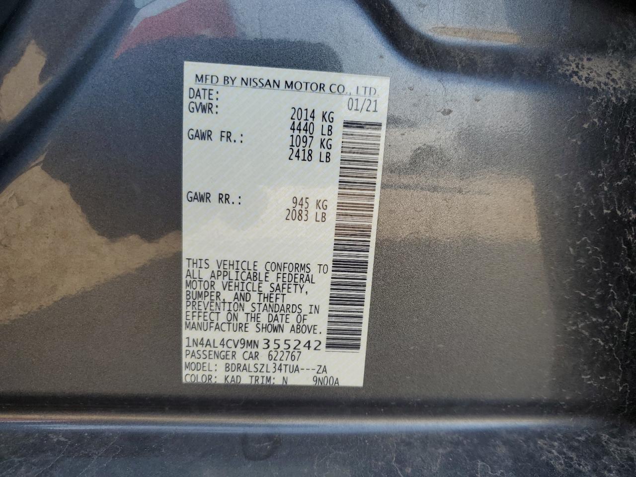 2021 NISSAN ALTIMA