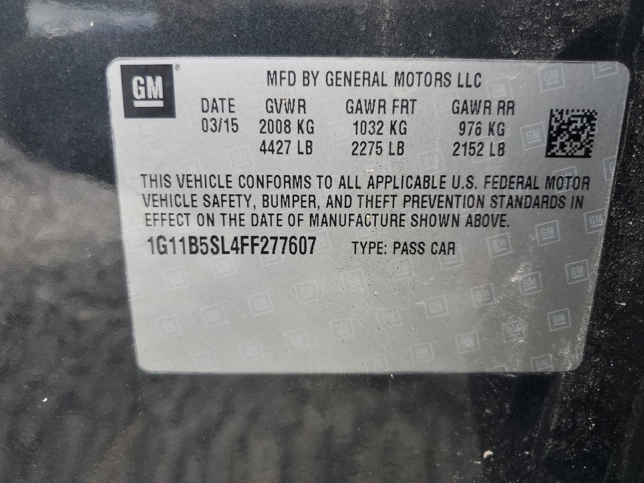 2015 CHEVROLET MALIBU