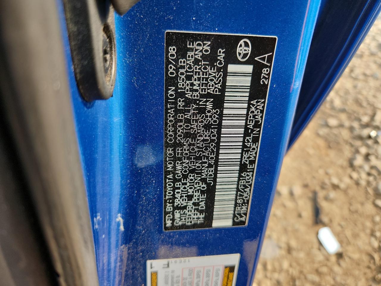 2009 TOYOTA COROLLA
