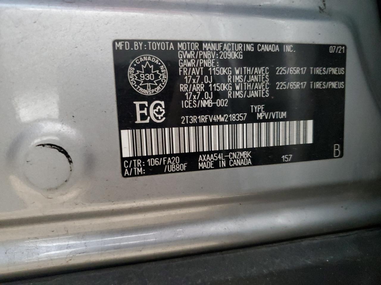 2021 TOYOTA RAV4