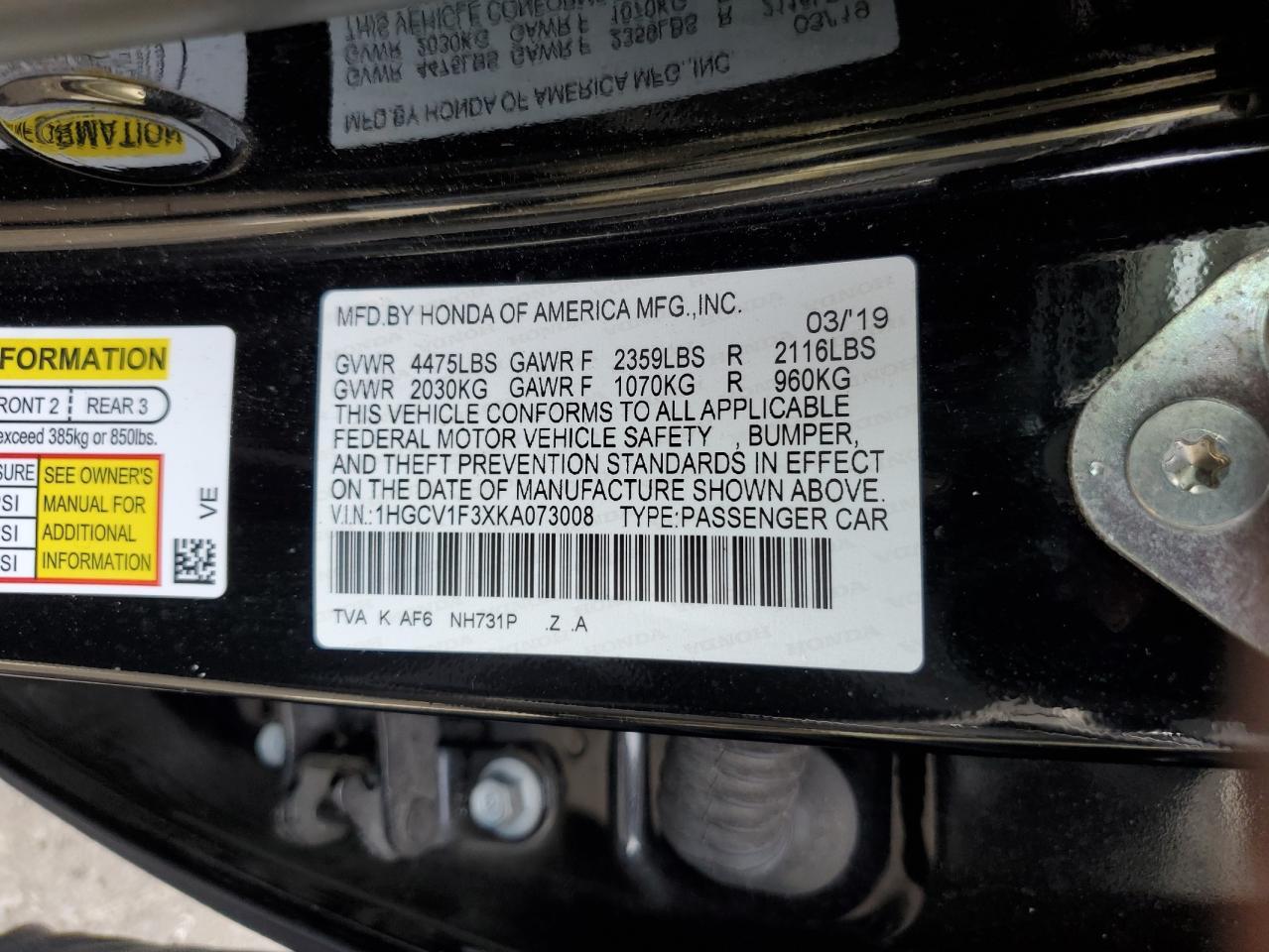 2022 HONDA ACCORD