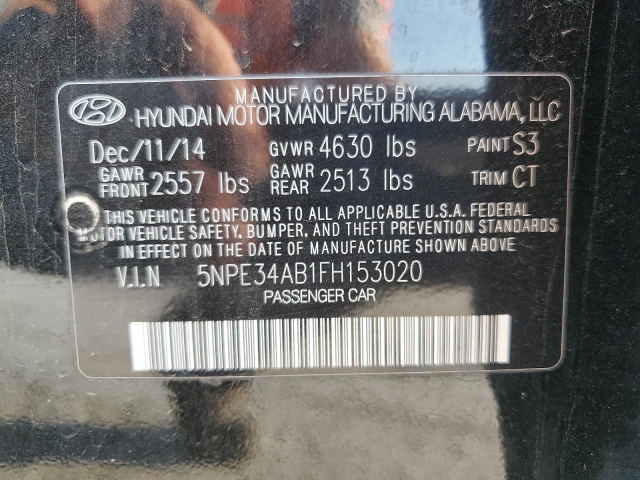 2015 HYUNDAI SONATA