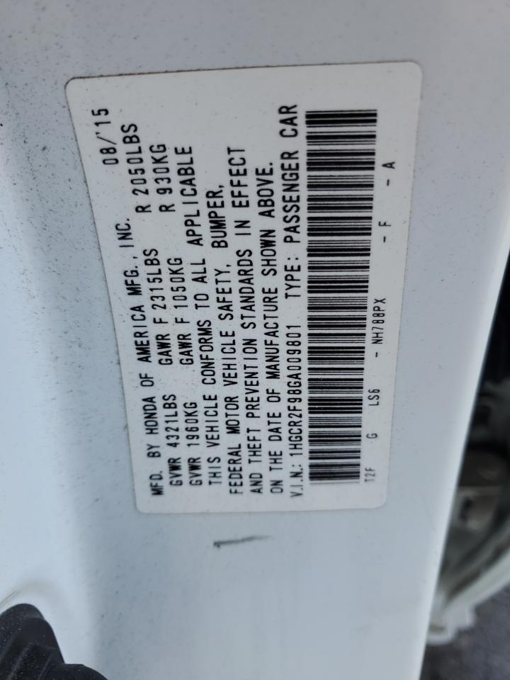 2016 HONDA ACCORD