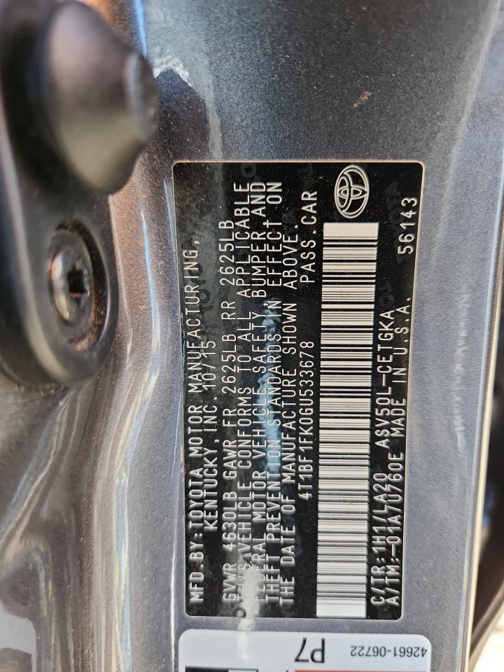 2016 TOYOTA CAMRY
