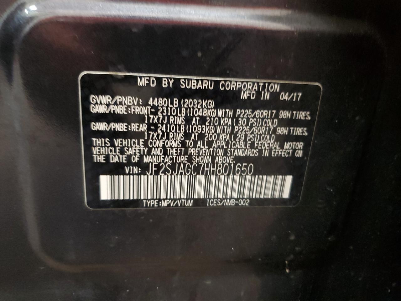 2017 SUBARU FORESTER