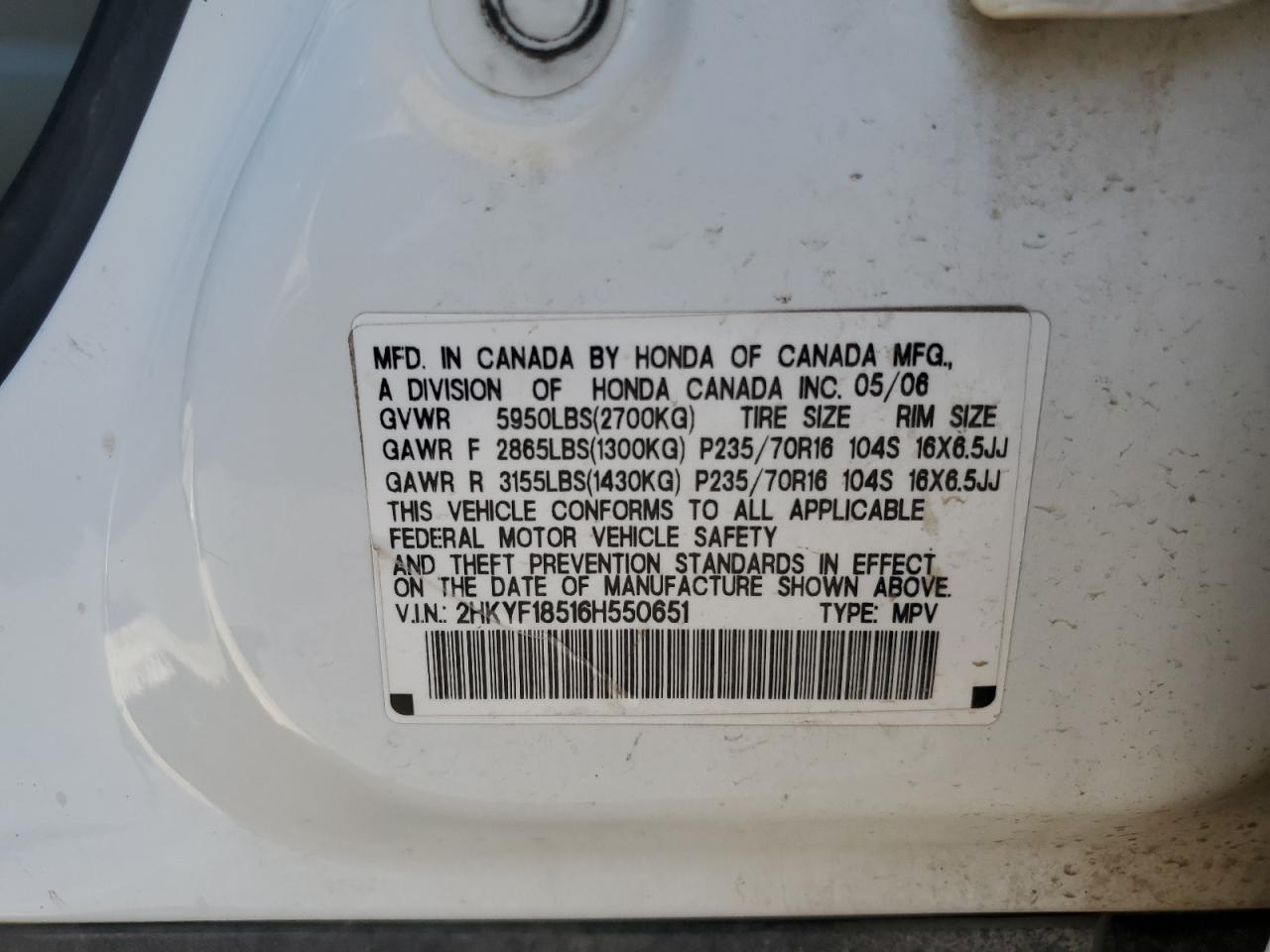 2006 HONDA PILOT