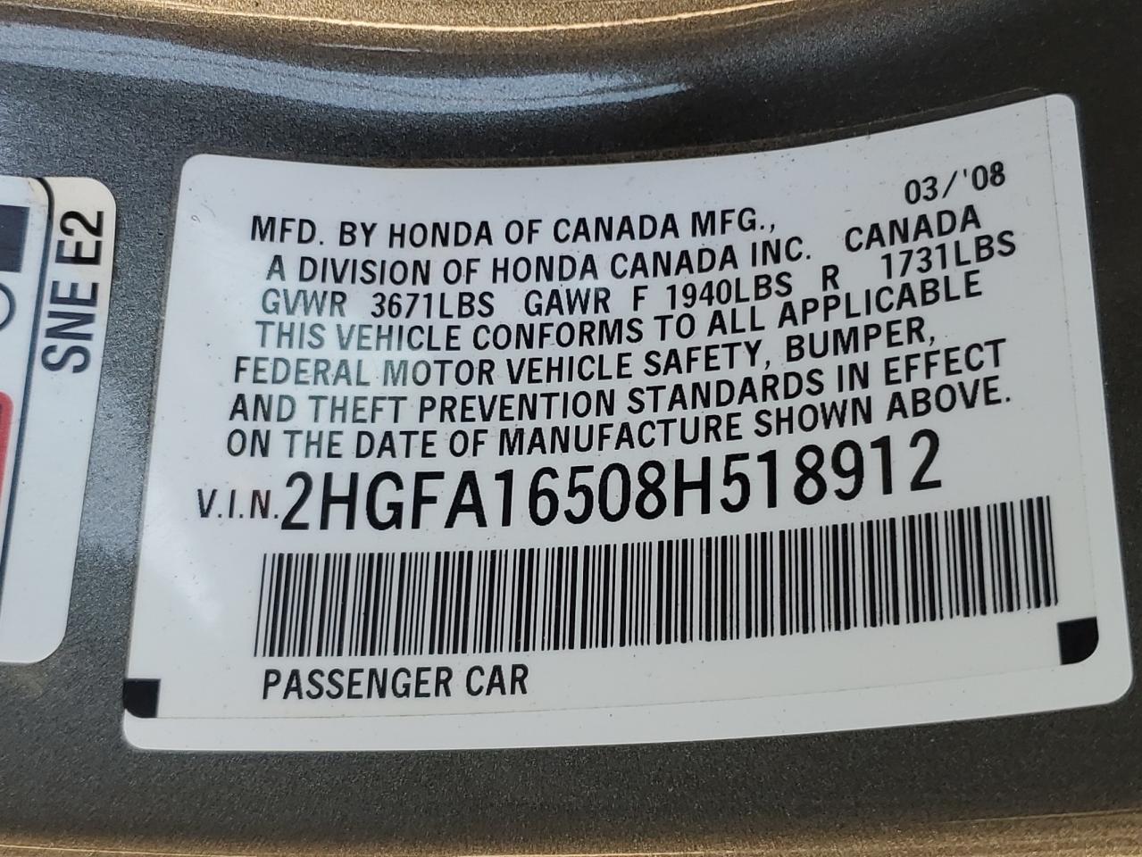 2008 HONDA CIVIC