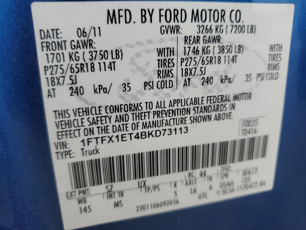 2011 FORD F-150