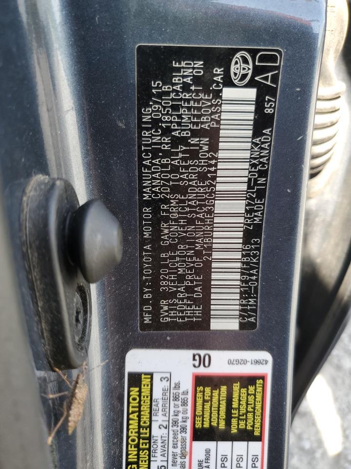2016 TOYOTA COROLLA