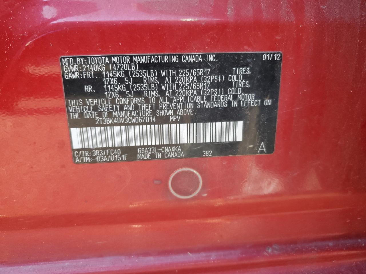 2012 TOYOTA RAV4