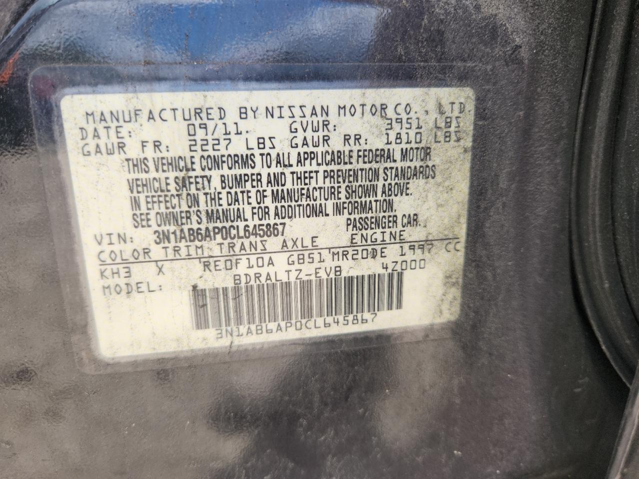 2012 NISSAN SENTRA