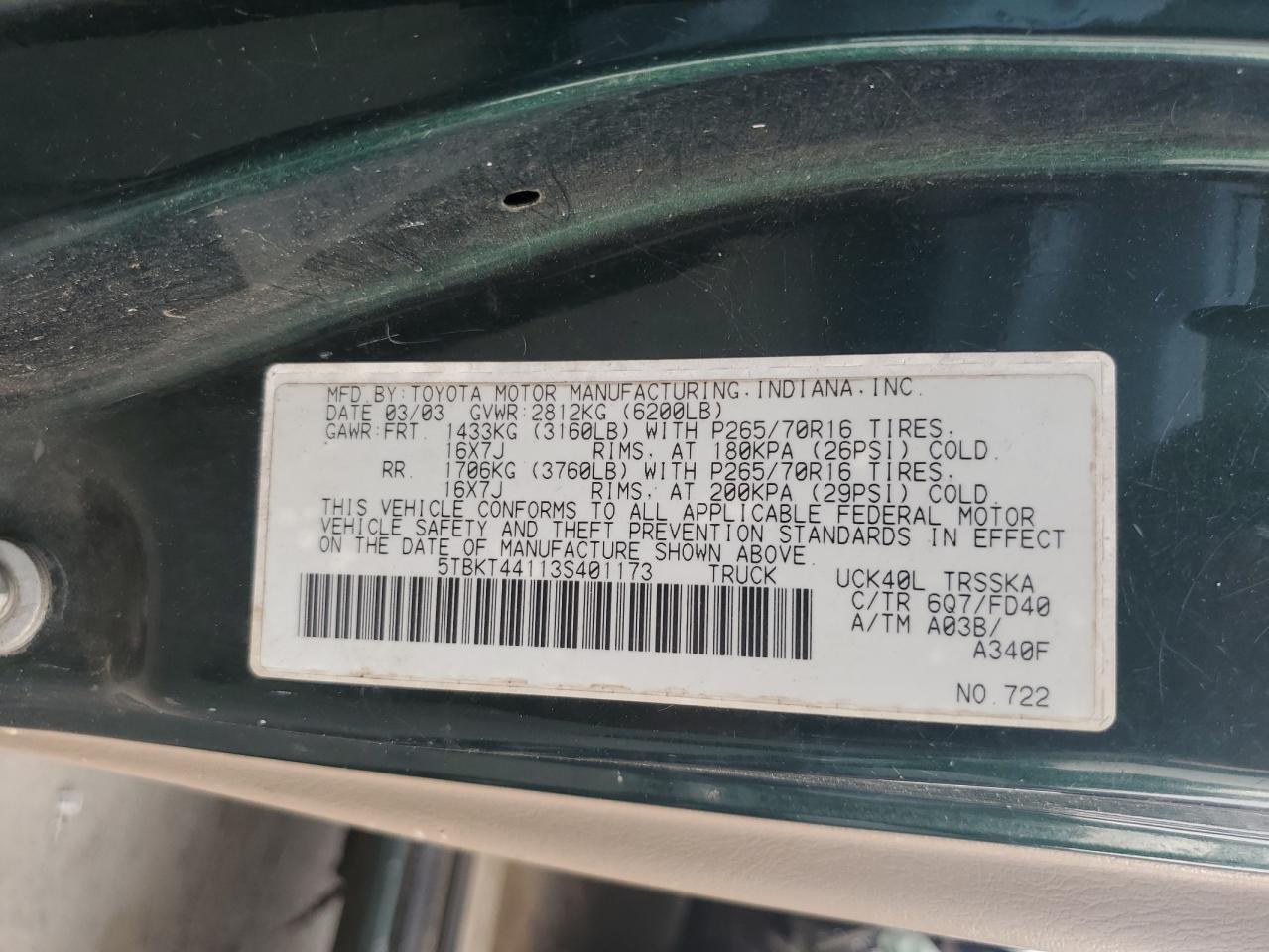 2003 TOYOTA TUNDRA