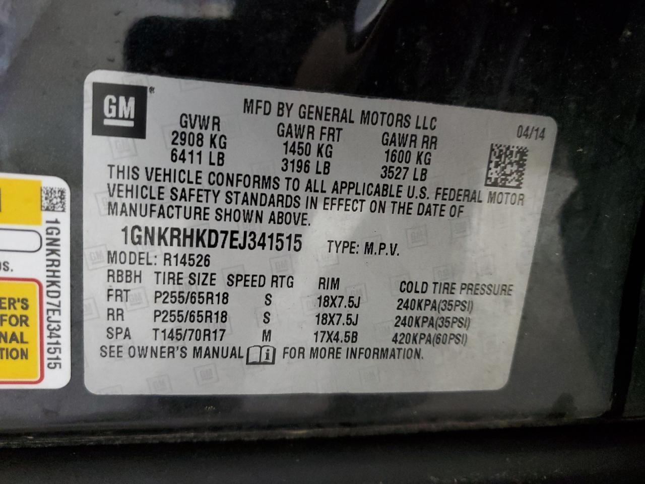 2014 CHEVROLET TRAVERSE