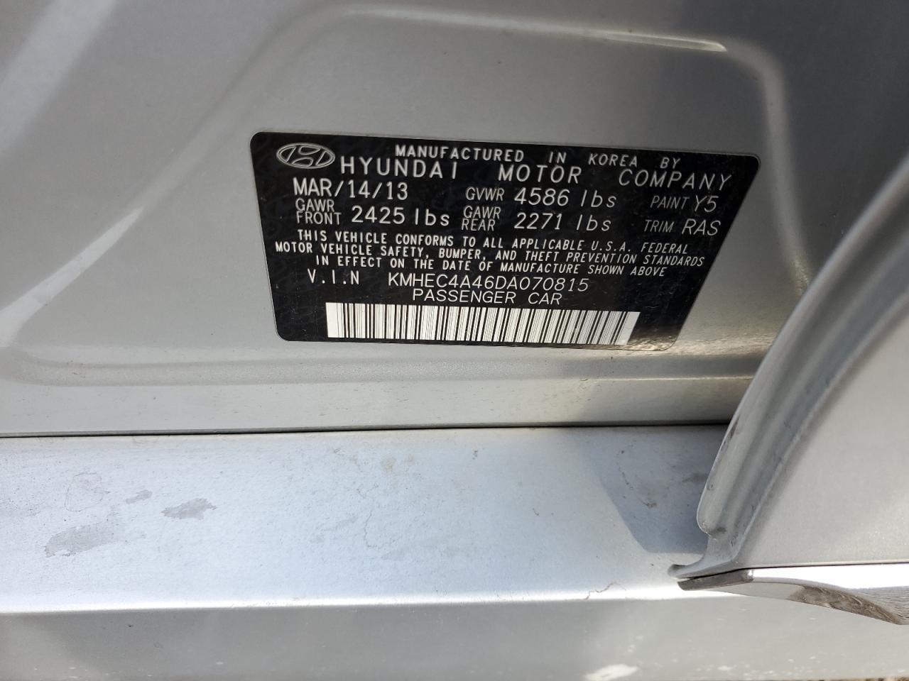 2013 HYUNDAI SONATA