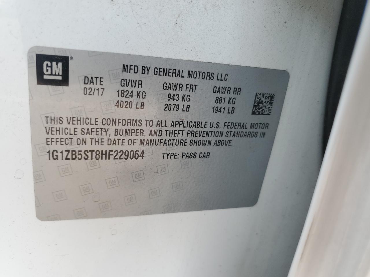 2017 CHEVROLET MALIBU