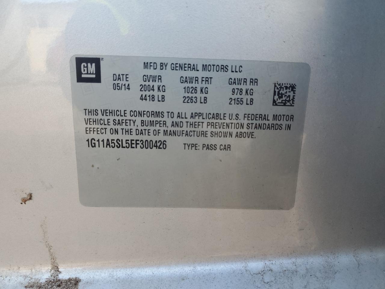 2014 CHEVROLET MALIBU