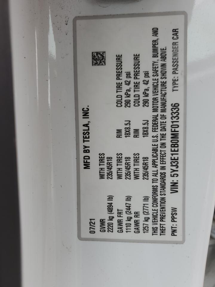 2021 TESLA MODEL 3