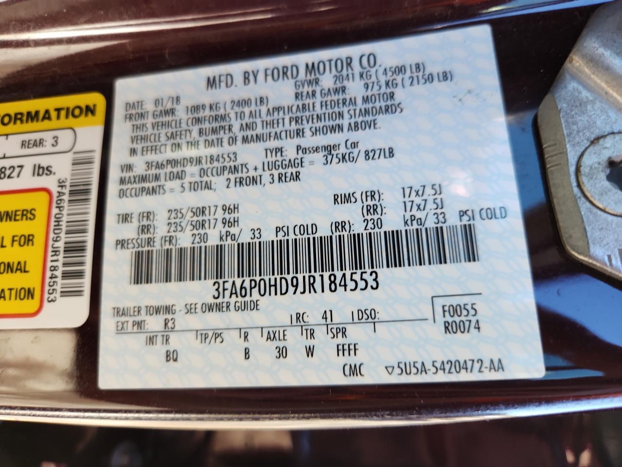 2018 FORD FUSION