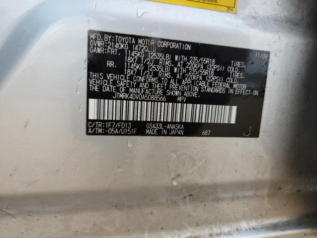 2010 TOYOTA RAV4