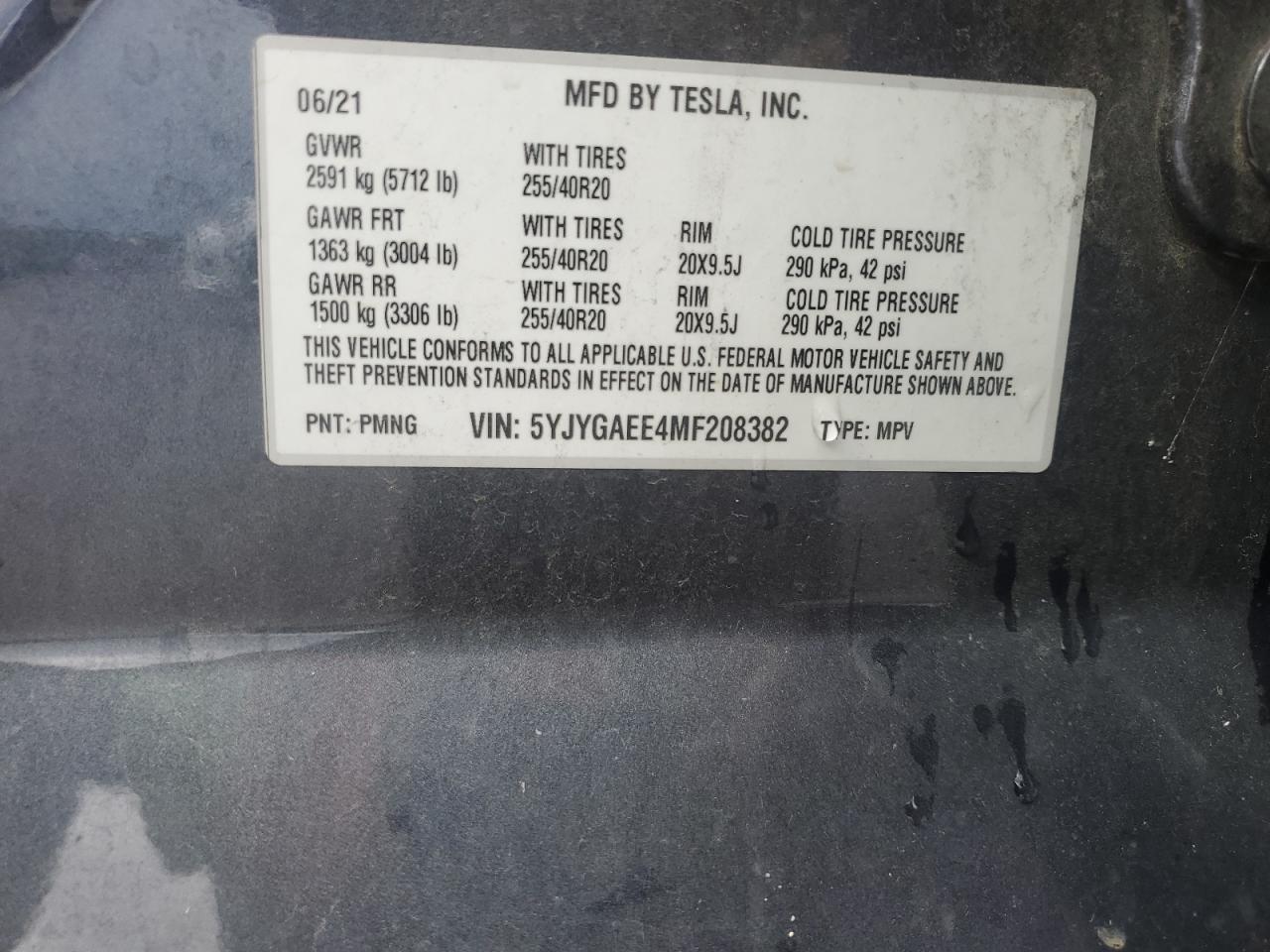 2021 TESLA MODEL Y